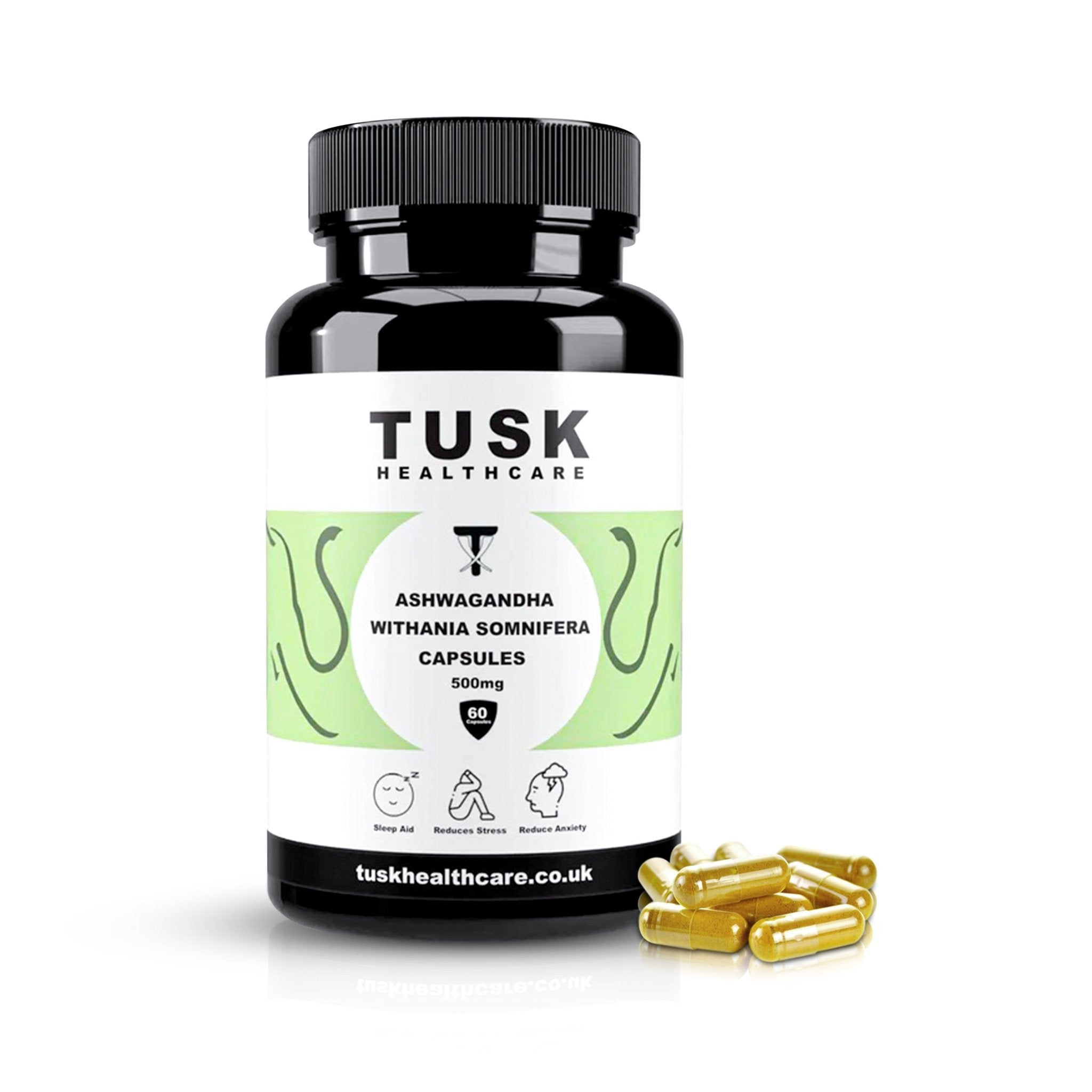 Ashwagandha Withania Somnifera Capsuals - Reduce Stress & Anxiety - TuskHealthCare