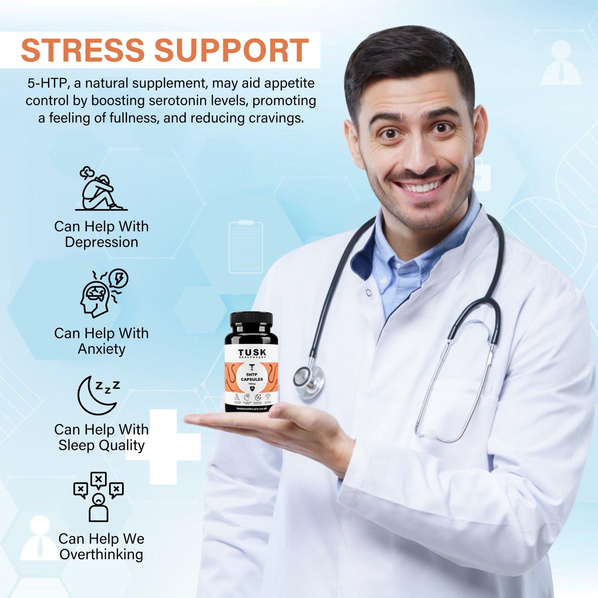 5HTP Capsules - Natural Serotonin Boost - TuskHealthCare