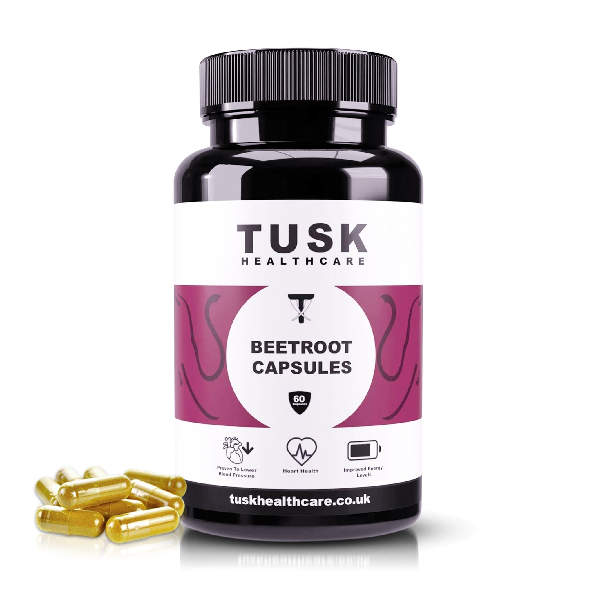 Beetroot Capsules - Lower Blood Pressure & Increase Blood Flow - TuskHealthCare