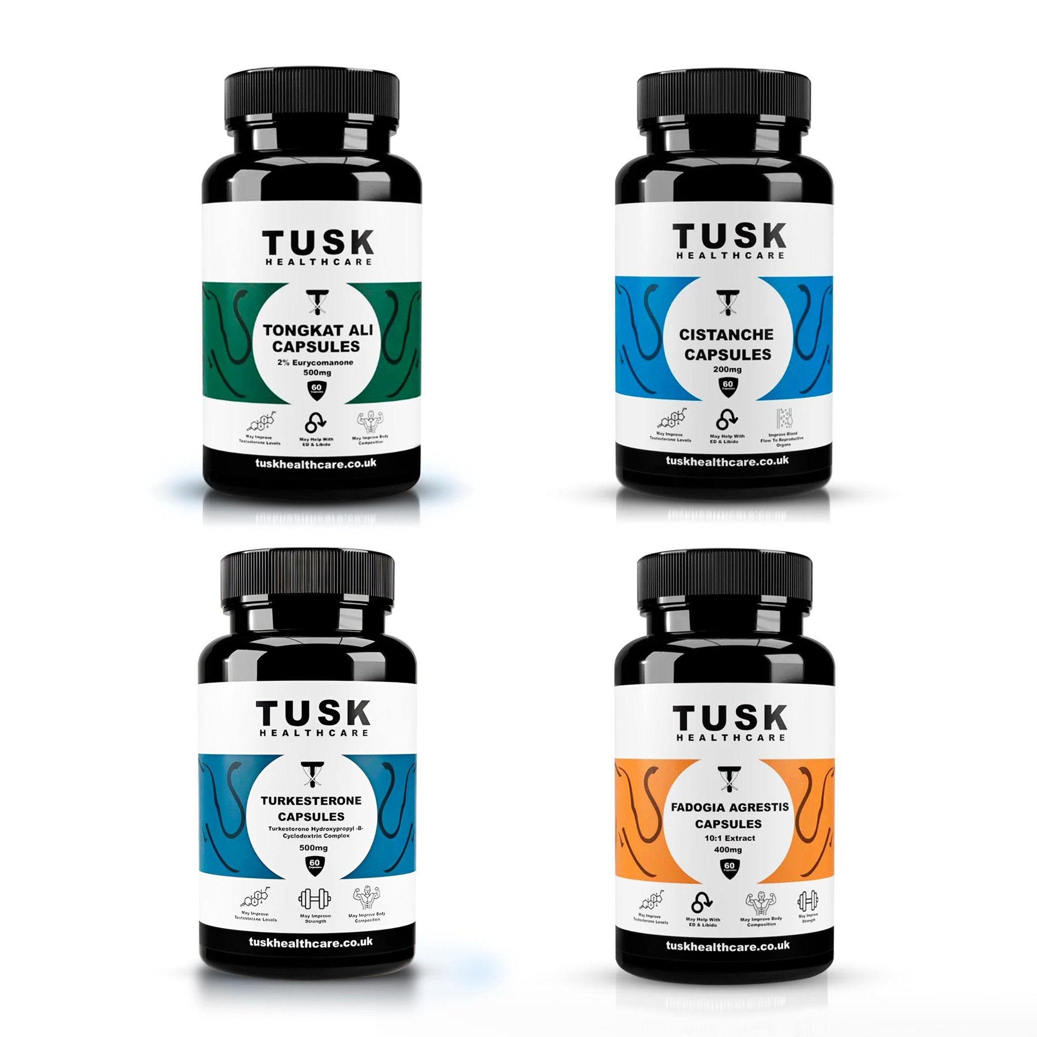 Bestsellers Bundle - Tongkat Ali, Fadogia, Turkesterone & Cistanche (Discounted Price) - TuskHealthCare