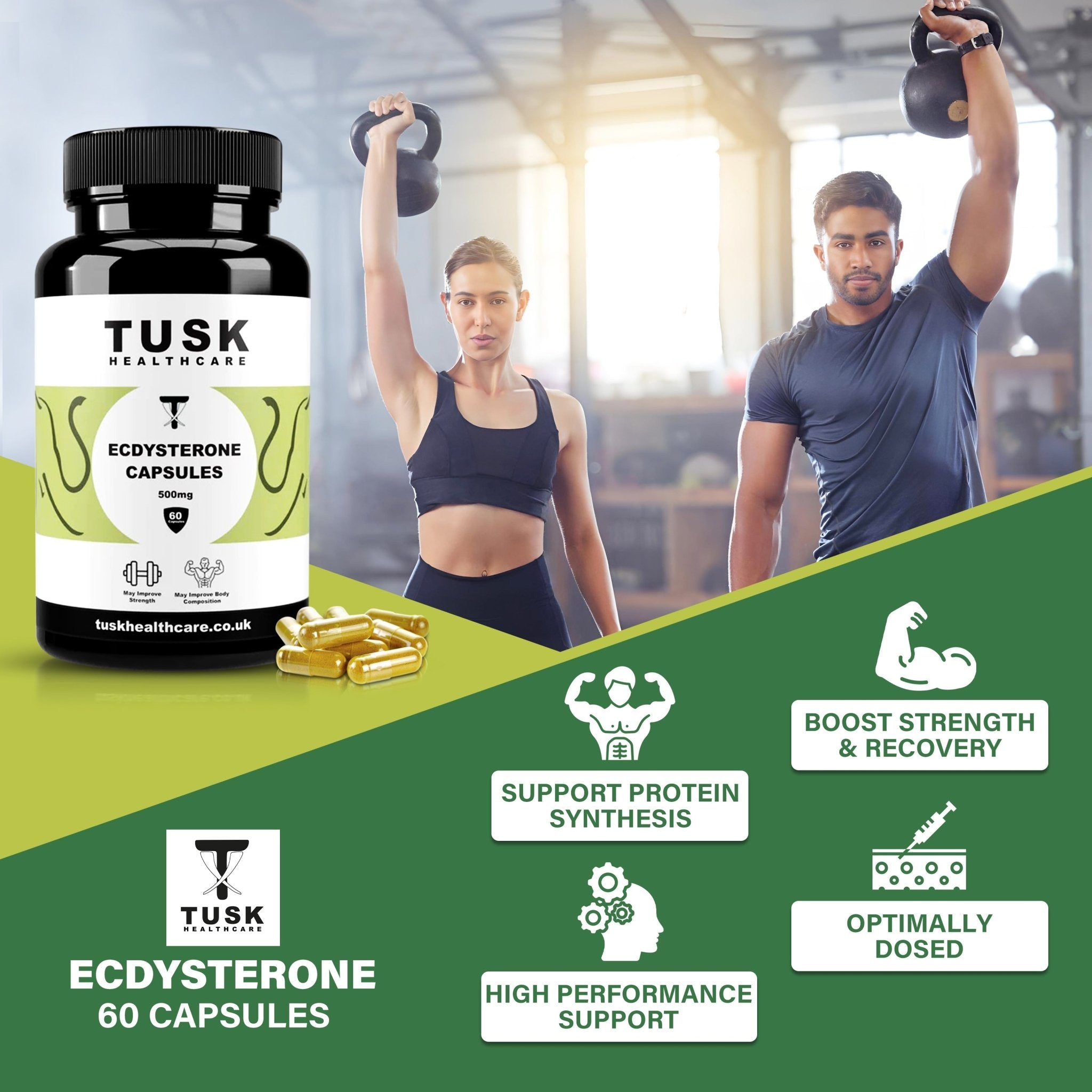 Ecdysterone 90% Capsules - Build Muscle & Increase Strength - TuskHealthCare