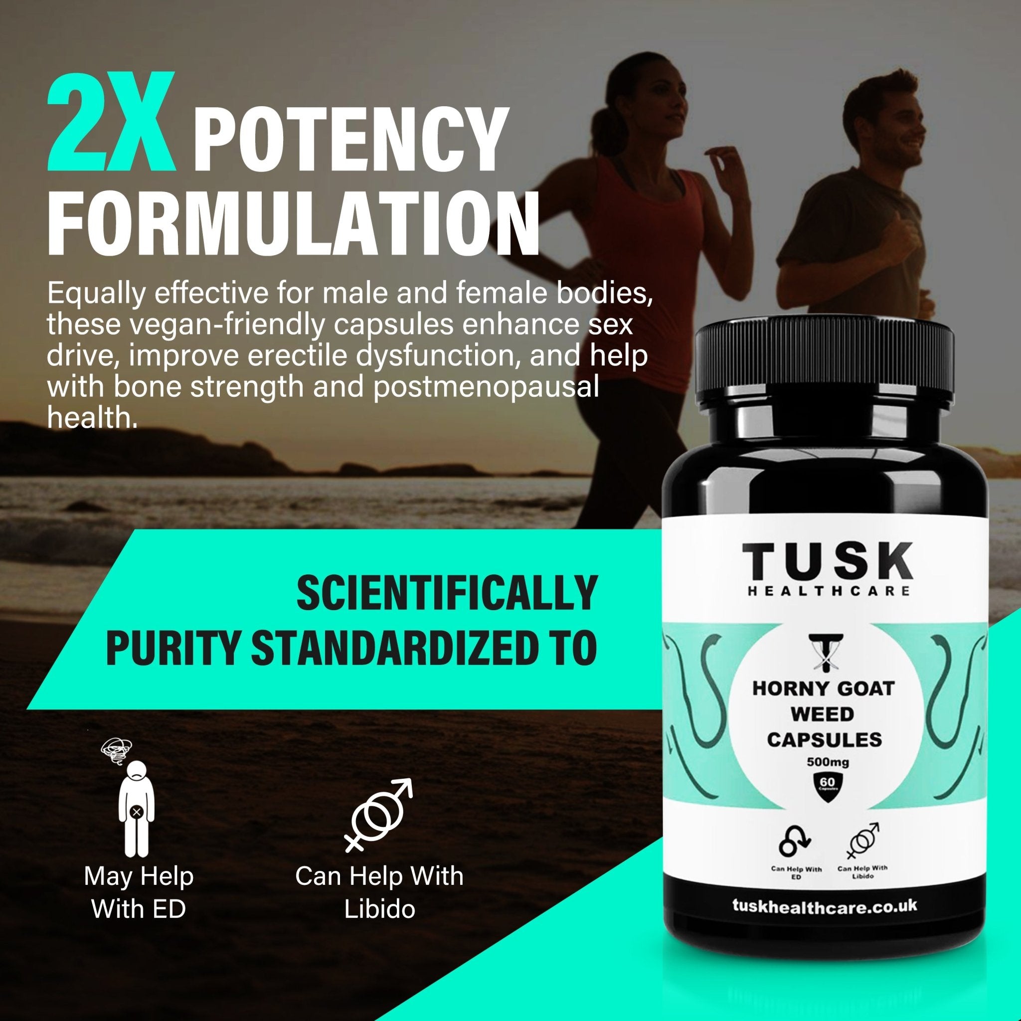 Horny Goat Weed Capsules - Natural Libido Boost - TuskHealthCare