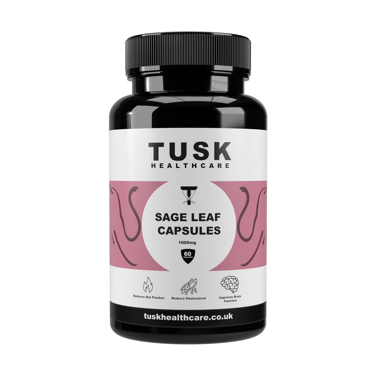 Sage Leaf Capsules - Reduces Hot Flushes & Improves Memory & Attention Span - TuskHealthCare